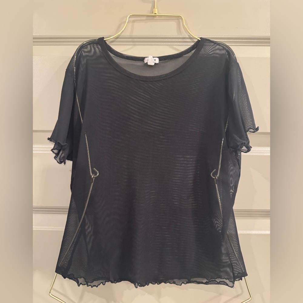 Garage Black Mesh Top